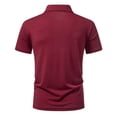 thumbnail image 6 of FRSASU Men's Polo Shirts Short Sleeve Casual Classic Solid Summer Collared Golf Shirts with Pocket Wine, 6 of 9