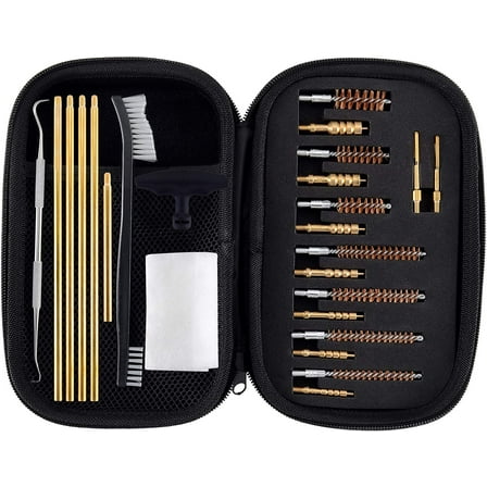 Adoreal Handgun Rifle Cleaning Kit .22, 30, 243, 280, 40, 45, 357/9mm/.38 Multi-Caliber Bore Brushes Brass Jags