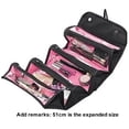 thumbnail image 3 of Kit de viaje con compartimentos, organizador de cosméticos en rollo, bolsas de maquillaje, joyas, bolsillos plegables para artículos de tocador, ultrarresistentes, 3 of 8