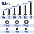 thumbnail image 2 of Mr. Pen- Bolts, Nuts, And Washer Assortment Kit, 113 Pcs, Black, Nuts And Bolts Assortment Kit, Assorted Nuts And Bolts, Nut Bolt And Washer Assortment, Bolt And Nut Assortment, 2 of 5