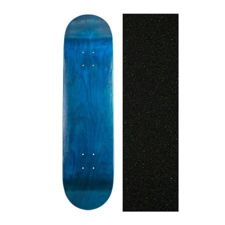 Cal 7 Blank Skateboard Deck with Mob Green Glitter Grip Tape | Maple Deck for Skating (7.75 inch,