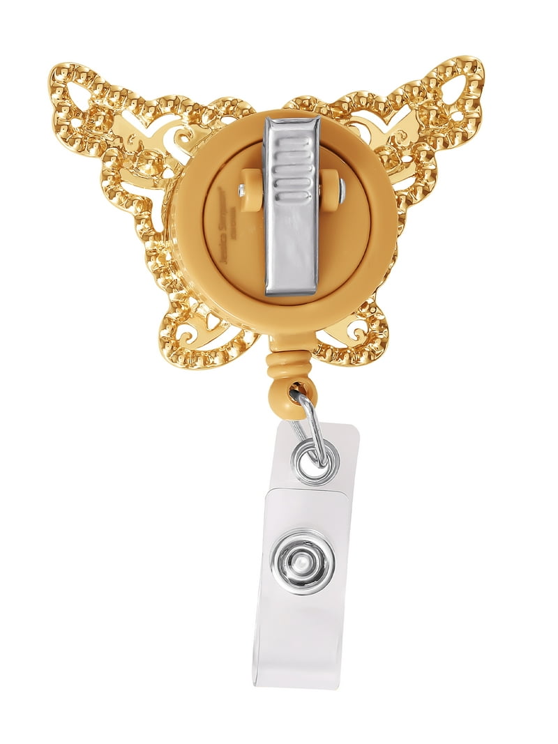 Jessica Simpson Butterfly Badge Reel Retractable ID Holder with