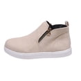 thumbnail image 3 of Willtoo Women's Faux Suede Ankle Boots, Round Toe Side Zip High Top Sneakers with Chunky Sole, Casual Non-Slip Walking Footwear, 3 of 6