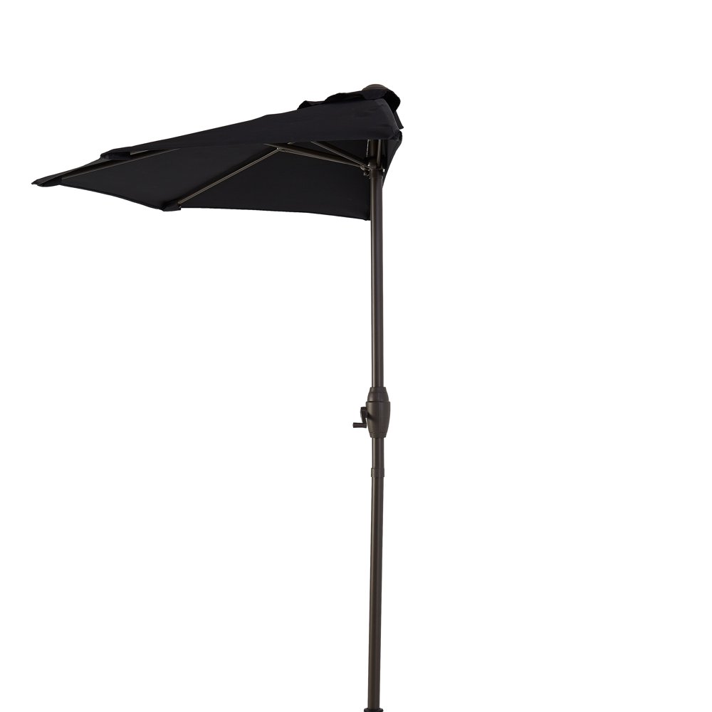 Mainstays Hillwood 7' Black HalfRound Patio Umbrella