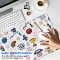 thumbnail image 4 of Long Mouse Pads for Desk,White Baseball Elements Pattern Desk Mats on Top Of Desks, Desk Mouse Pad Extra Large with 3mm Non-Slip Base and Stitched Edge for Gaming,Office,Work,Home 31.5"x11.8", 4 of 6