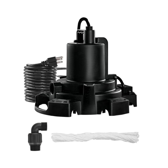 Automatic Pool Cover Pump, 1/2 HP 1600 GPH, Submersible Pool Pump with 25ft Cord, 25ft Lift, for Pool Draining, Hot Tubs, Water Removal
