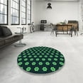 thumbnail image 3 of Ahgly Company Indoor Round Patterned Night Black Area Rugs, 8' Round, 3 of 6