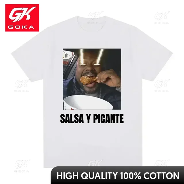 Camiseta de algodón con patrón de Ohio "Salsa Y Picante" camisetas divertidas de manga corta a la moda para hombres y mujeres camisetas informales