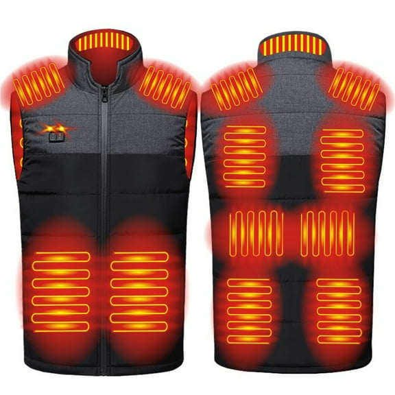 skpabo Heated Vest for Men Women Heated Gilet with 4 Heating Zones Winter Warm Heated Body Warmer USB Electric Charging Gilets Outdoor Heated Clothing for Outdoor (No Battery)