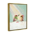 thumbnail image 4 of Stupell Industries Holiday Birds & Snowy Rainbow Holiday Painting Gold Floater Framed Canvas Art Print Wall Art, 25 x 31, 4 of 10