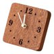 thumbnail image 1 of Reloj de mesa pequeño decorativo de madera con soporte, minimalista, cuadrado. Nogal negro, 1 of 9