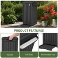 thumbnail image 4 of Uforic 38 Gallon Outdoor Resin Trash Can with Lid, Includes Sorting Labels, Ash Holder, Stakes and Suction Cups, Hideaway Storage for Patio Backyard Garden, Black, 4 of 9