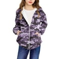 thumbnail image 5 of Hrsba Girls Long Sleeve Hooded Casual Outwear & Jackets, Zip Up Jacket Girls 4-12 Years Old Boys Girls Fall and Winter Camouflage Casual Sports Long Sleeve Zip Hooded Jacket, 5 of 5