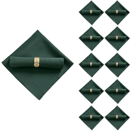 

10Pcs 48X48cm Polyester Cloth Napkins for Restaurant Wedding Dark Green
