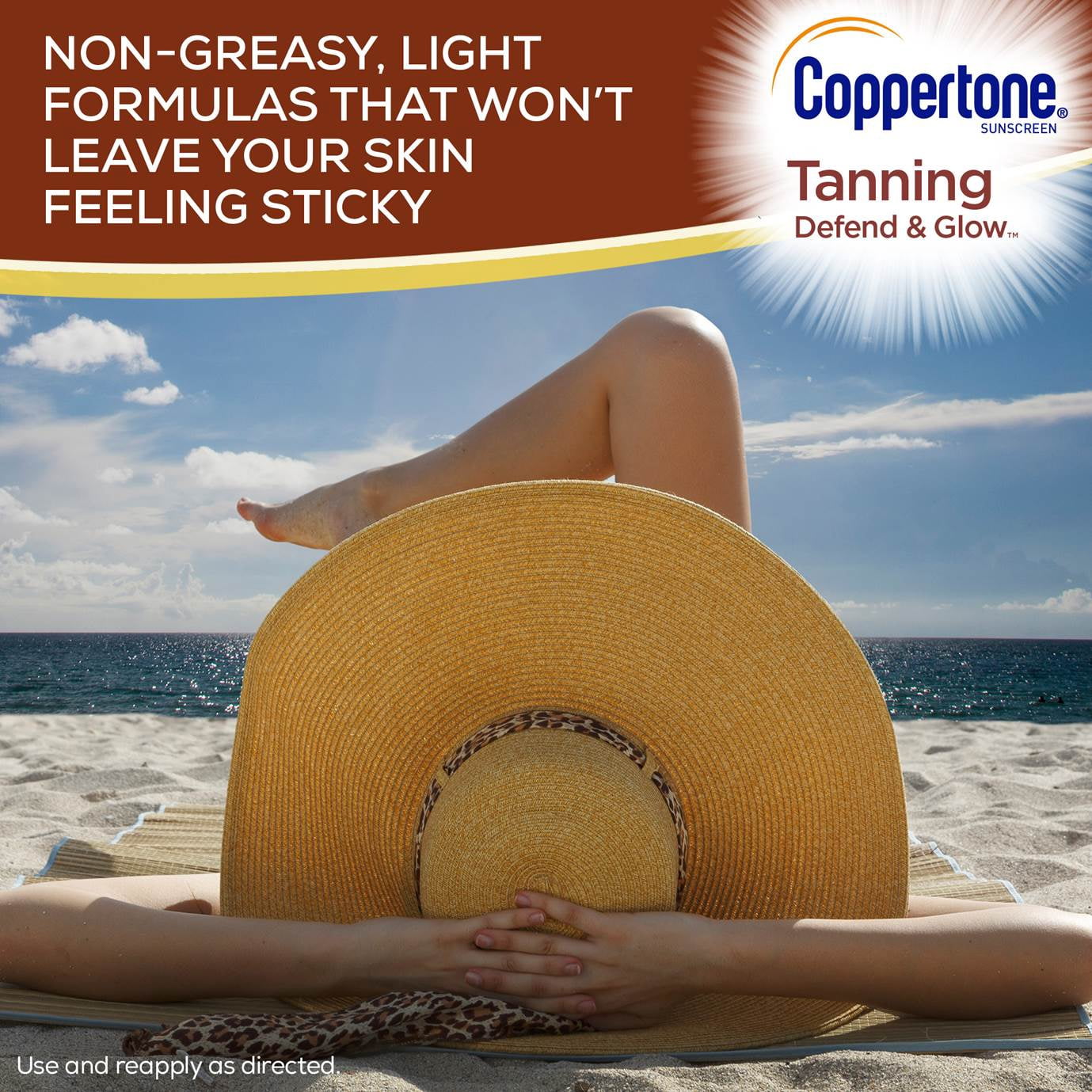 Coppertone Tanning Defend & Glow Sunscreen Spray SPF 10, 5.5 oz