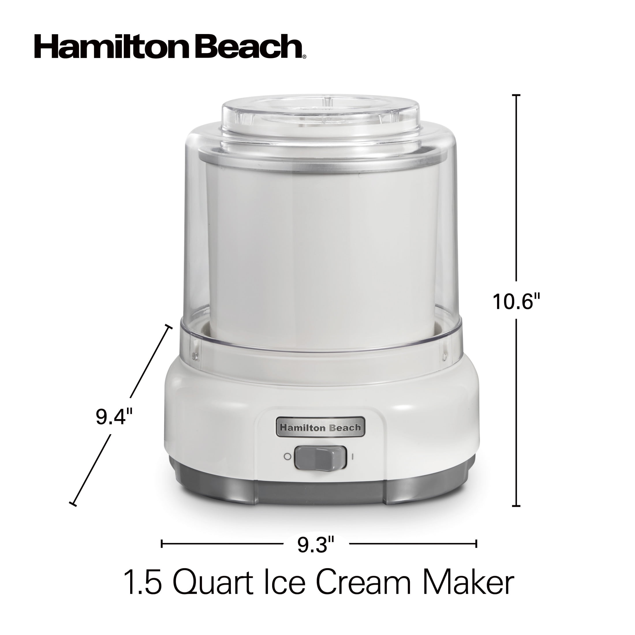 Hamilton Beach Electric Ice Cream Maker, Ice Cream Machine, 1.5