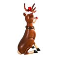 thumbnail image 4 of Design Toscano Santa's Christmas Red-Nosed Sitting Reindeer Holiday DÃ©cor Statue, Large 4 Ft, Full Color, 4 of 5