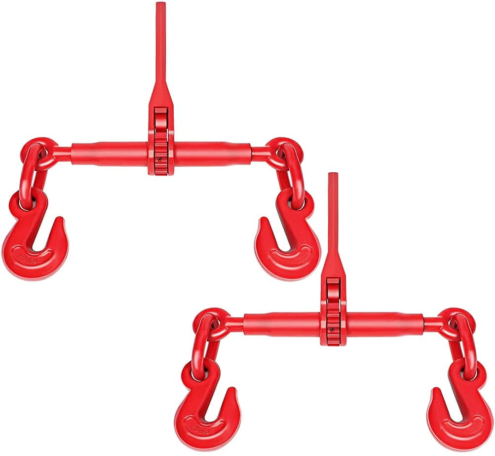 Ratchet Chain Binder 1/2 to 5/8 Inch,2 Pack Load Binders with 2 Grab