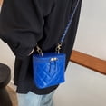 thumbnail image 4 of Bolso de hombro de hilo de bordado de diamantes con cadena de cuero PU sólido para mujer (azul) Tmvgtek Oficina Multiescena Multifunción, 4 of 9