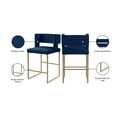 thumbnail image 4 of Meridian Furniture Caleb Navy Velvet Counter Stool (Set of 2), 4 of 5