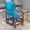 Blue + Steel, variant on Folding Chaise Lounge with 4-Level Reclining Back, Outdoor Tanning Chair with Cushion, Breathable Mesh Fabric, Side Pocket, Headrest, Gray Steel Frame for Patio Poolside