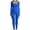 Blue, variant on Women's Long Sleeve Jumpsuits Solid Color Square Neck Sports Romper Elastic Fitted Casual Comfy Stretchy Pants, White M