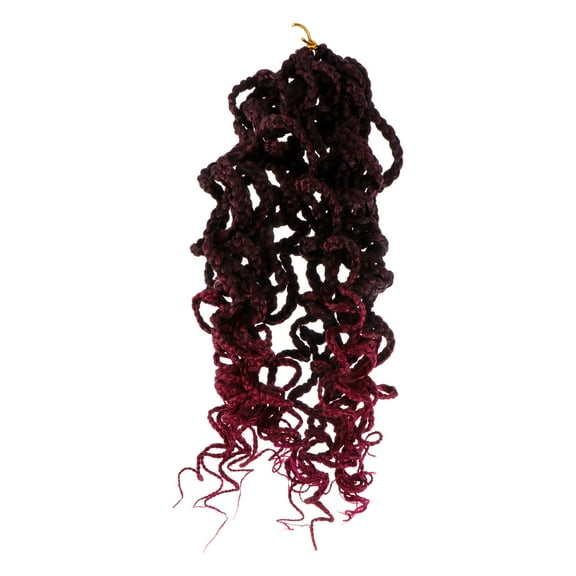 GOOHOCHY Styling Hair Crochet Three Strand Braid Wig Hook Long-term Use Wig 40x8cm Red