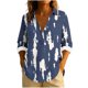 thumbnail image 2 of Uootdi Boho Long Sleeve Shirts for Women V Neck Button Down T Shirts Casual Loose Fit Floral Print Basic Tops Tees Blouses Gift, 2 of 6
