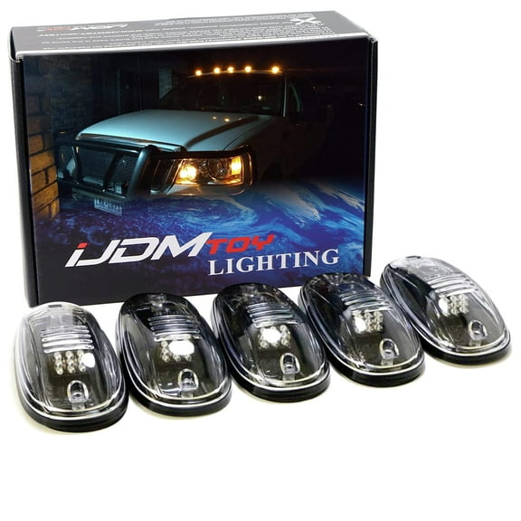 5pcs Amber LED Cab Roof Top Marker Running Lights For Truck SUV 4x4 (Clear Lens Lamps)