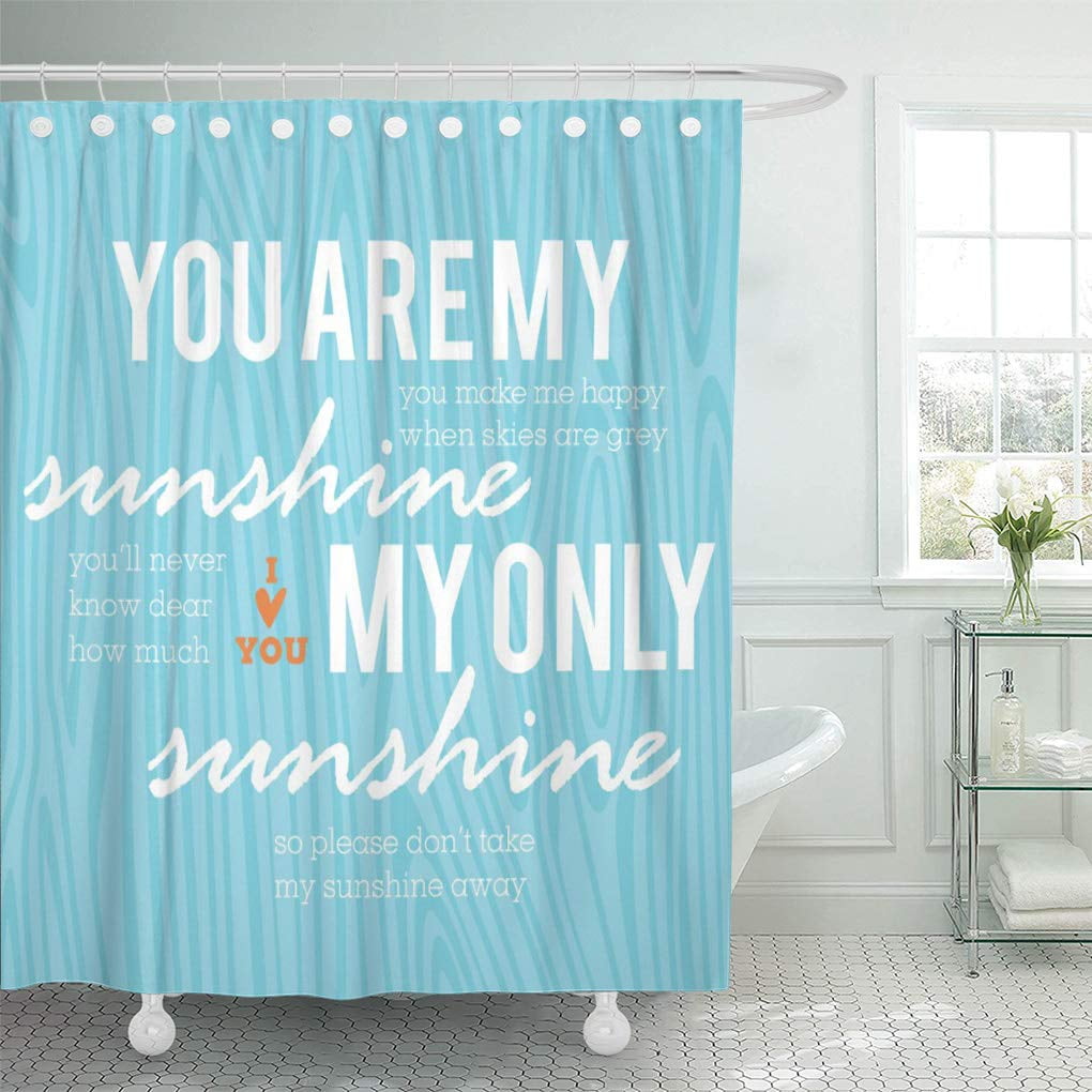 XDDJA Kids You are My Wood Grain Nursery Rhyme Love Shower Curtain
