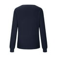 thumbnail image 6 of Women's V Neck Chest Pocket Sweater, Drop Shoulder Long Sleeve Pullover, Solid Color Knit Top, Casual Loose Fit Blouse, Everyday Comfort Wear with Front Pocket Navy XL, 6 of 6
