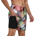 thumbnail image 2 of Kdxio Easter Eggs Print Men'S Swim Trunks With Compression Liner 7 Inch Inseam Quick Dry Swim Shorts, 2 of 7