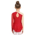 thumbnail image 2 of Choomomo Kids Girls Ice Figure Skating Dress Ballet Dance Skirted Leotard Dress Rhinestones Competition Outfit Red 14, 2 of 5