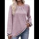 thumbnail image 1 of Camisas de Larga para Mujer, Moda Otoño 2025, Blusas Elegantes e Informales, Blusas Tipo Túnica Plisadas con Cuello Redondo. Púrpura L, 1 of 10