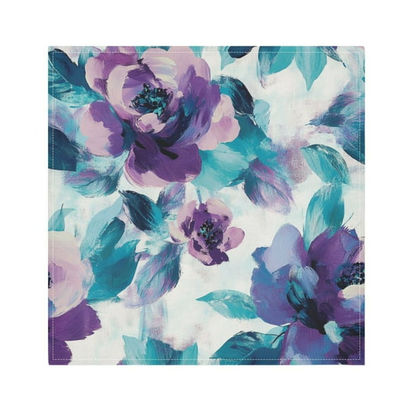 Qxltty Purple Green Flora Napkins 20×20in Perfect for Parties Dinners Weddings Cocktail Housewarming Cloth Napkins Set of 6