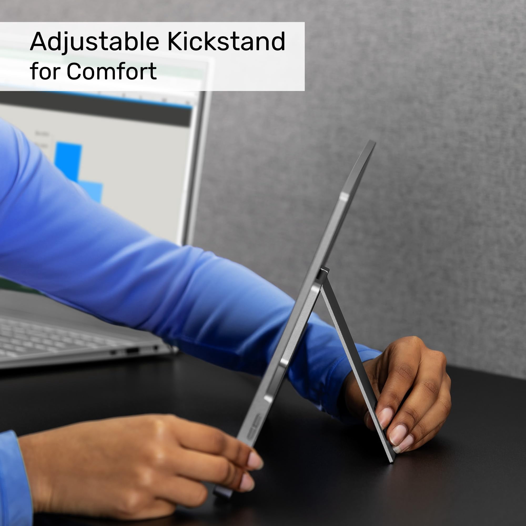SideTrak Solo Essential 15.6'' Portable Monitor Extender, FHD LCD Laptop Dual Screen with Kickstand, Compatible with Mac, PC, Chrome, Powered by USB or HDMI port