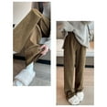 thumbnail image 7 of Women High Waist Casual Wide Leg Long Pants Trousers Stretch Twill Pants With Pocket Thin Capris Pants For Women, 7 of 7