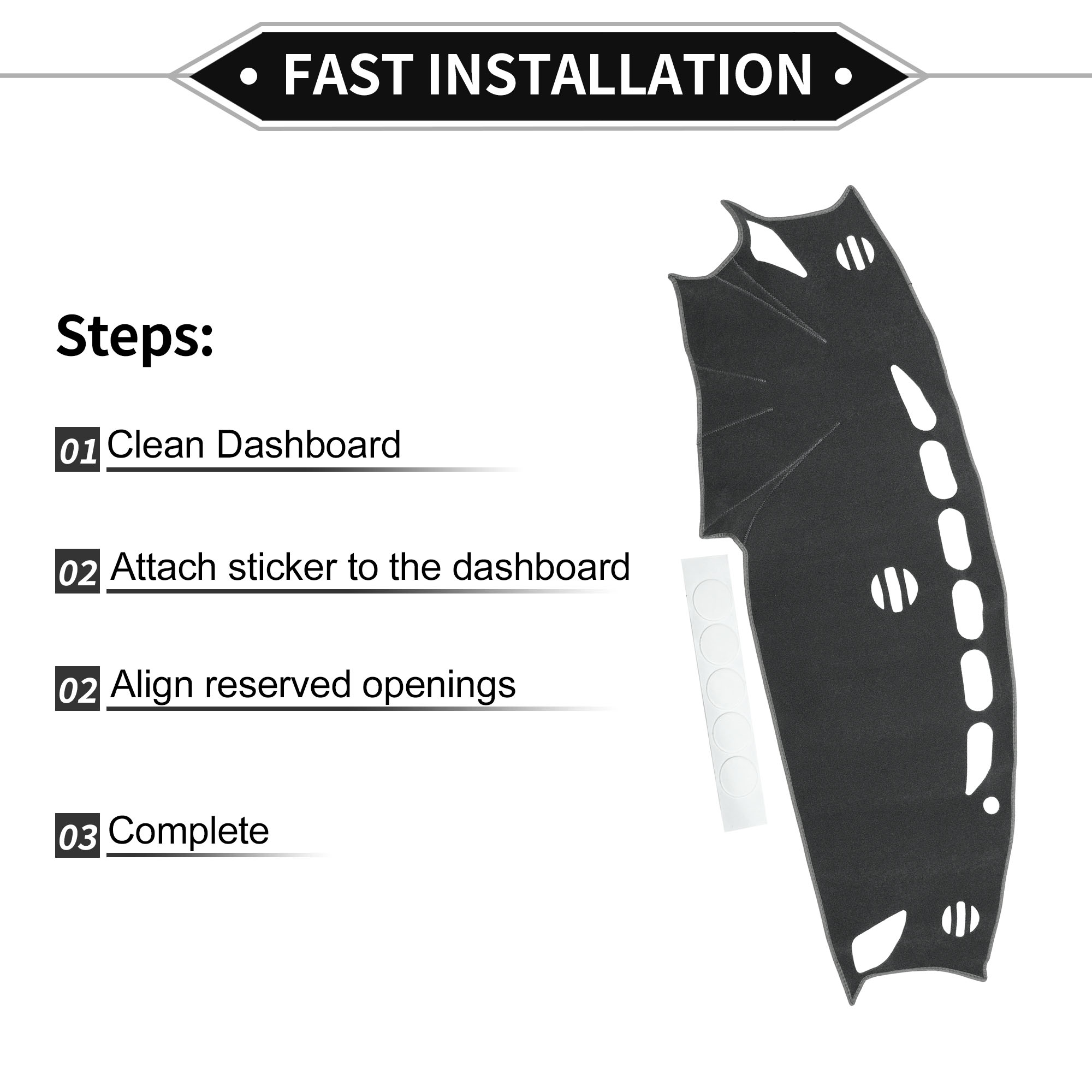 Unique Bargains Dash Cover for Mazda CX-5 2012-2016 Non-Slip Polyester Silicone Mat Black