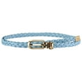 thumbnail image 2 of Womens Braided PU Leather Narrow Thin Buckle Strap Waist Belt, 2 of 4