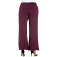 thumbnail image 3 of 24/7 Women's Plus Size Comfort Apparel Elastic Waist Flared Leg Plus Size Palazzo Pants, 3 of 3