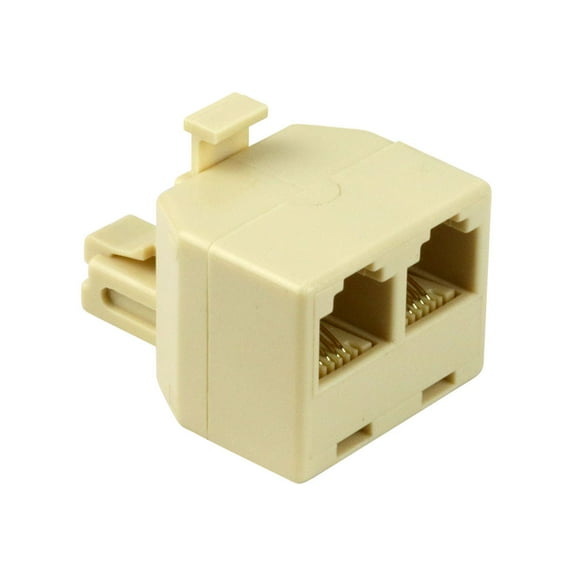 Skywalker Telephone T-Adapter, Single to Dual Jack (Ivory)