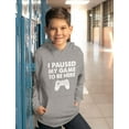 thumbnail image 4 of Tstars Boys Video Game Hoodie - I Paused My Game to Be Here - Gamer Gift Hoodie - XL, Gray, 4 of 6