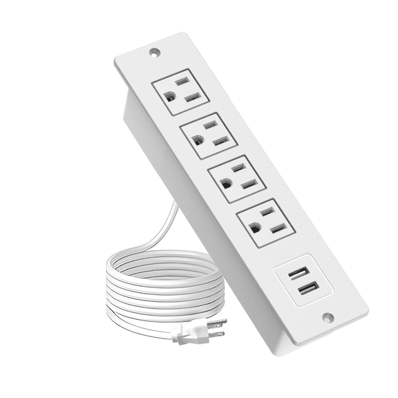 Power Module Conference Table Recessed USB Power Strip with Extension Cord, USB-A Surge Protector Power Strip, Electrical Desk Power Grommet for Conference Table & Office Desk Furniture