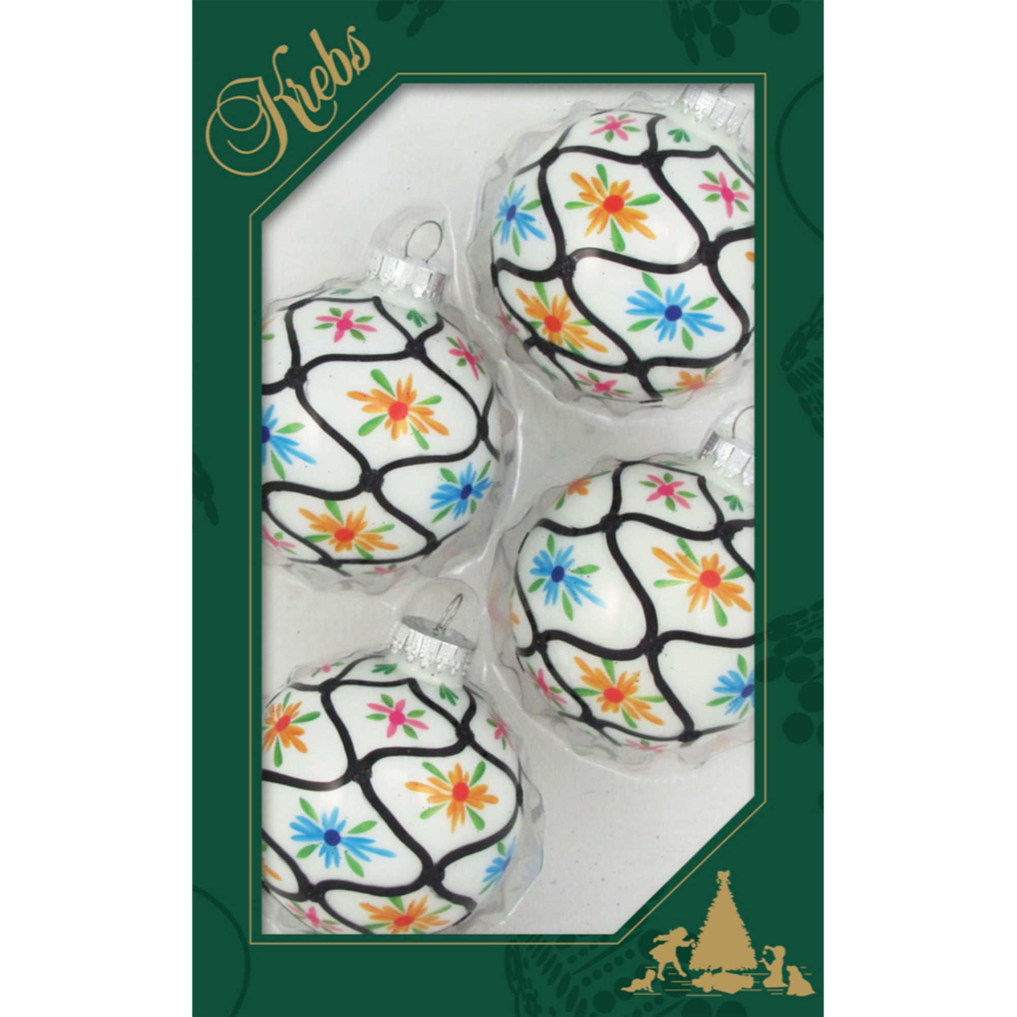 4ct Porcelain White and Blue Boho Stars Matte Christmas