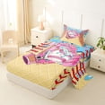 thumbnail image 2 of Castle Fairy Green Ice Cream Print Twin Sheets 3pcs, Sport Baseball Glove Bedding, Pink Blue Yellow,1 Fitted Sheet, 1 Flat Sheet and 1 Pillowcase, 2 of 6