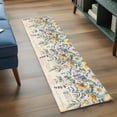 thumbnail image 3 of Floral Eucalyptus Leaves 2'x6' Runner Rugs for Hallway Kitchen Bedside Non Slip Washable, Daisy Summer Botanical Vintage Entryway Rug Runners with Rubber Backing, Long Carpet Runner for Laundry Room, 3 of 8