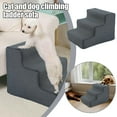 thumbnail image 2 of Lttoisl Foldable Pet Stairs for Dogs & Cats, Non-Slip Foam Ramp for High Beds & Sofas, Portable Indoor/Outdoor Pet Steps for Small & Senior Pets, Gray, 13.4 x 15.7 x 11.8 Inch, 3-Step Design, 2 of 7