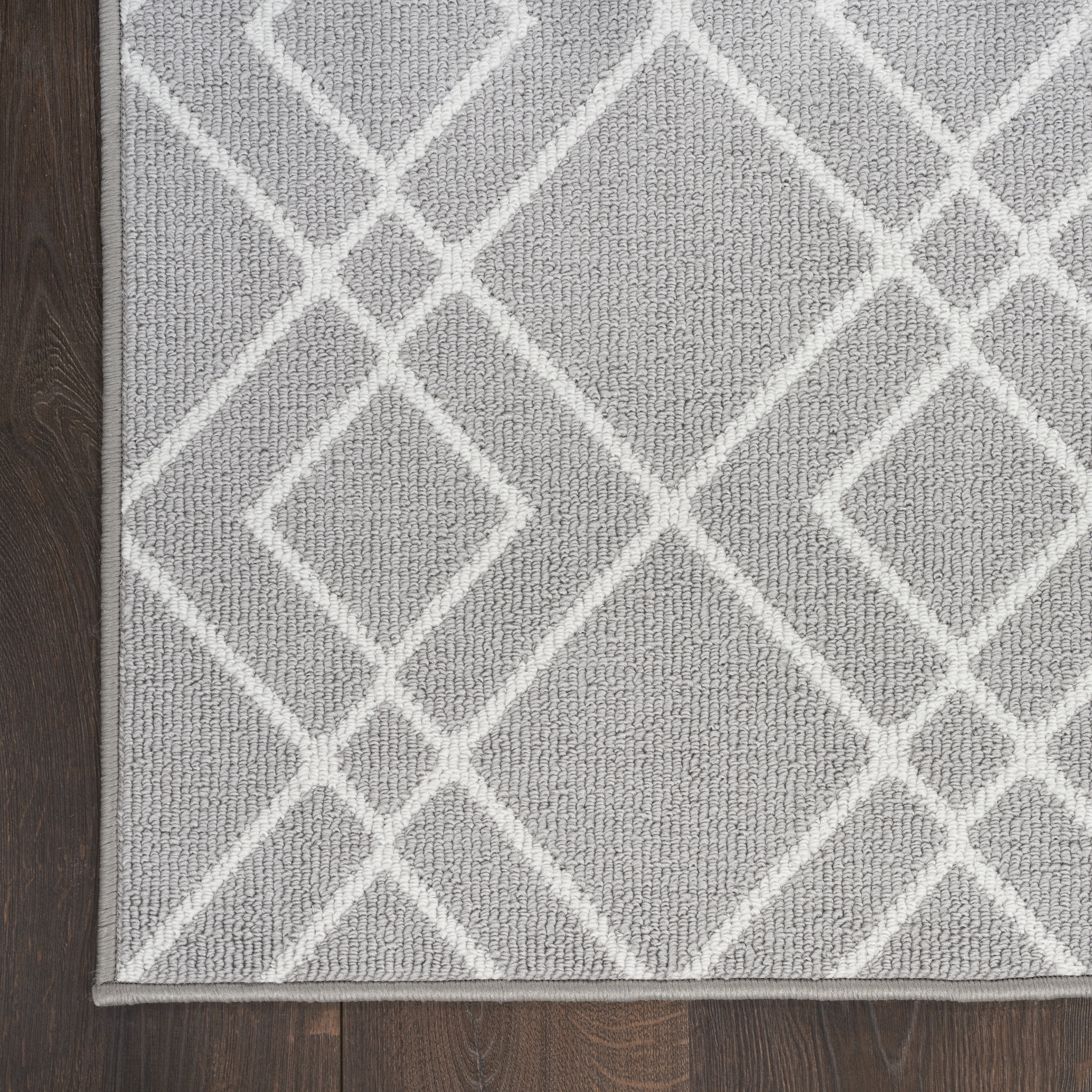 Nourison Modern Lines Geometric Silver 8' x 10' Area Rug, (8x10)