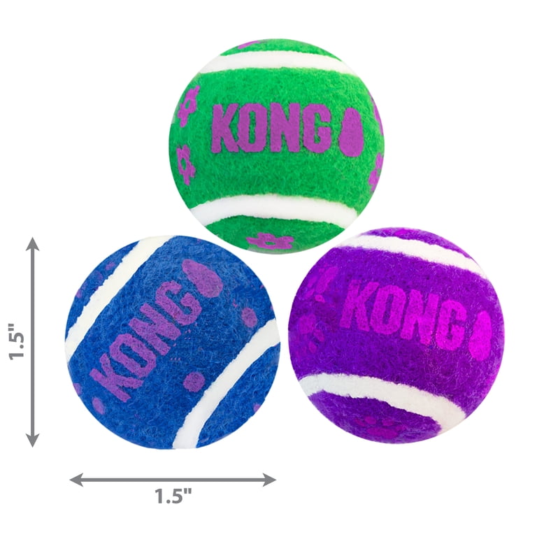 KONG Active Tennis Balls Cat Toy with Bells, 3-Pack photo 5