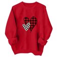 thumbnail image 2 of TIMIFIS Chandails en Molleton Rouges de la Saint-Valentin pour Femmes Col Rond Manches Longues Chandail Ample Tenues Décontractées Printemps Automne Chandails Cœur - Printemps/été, 2 of 4